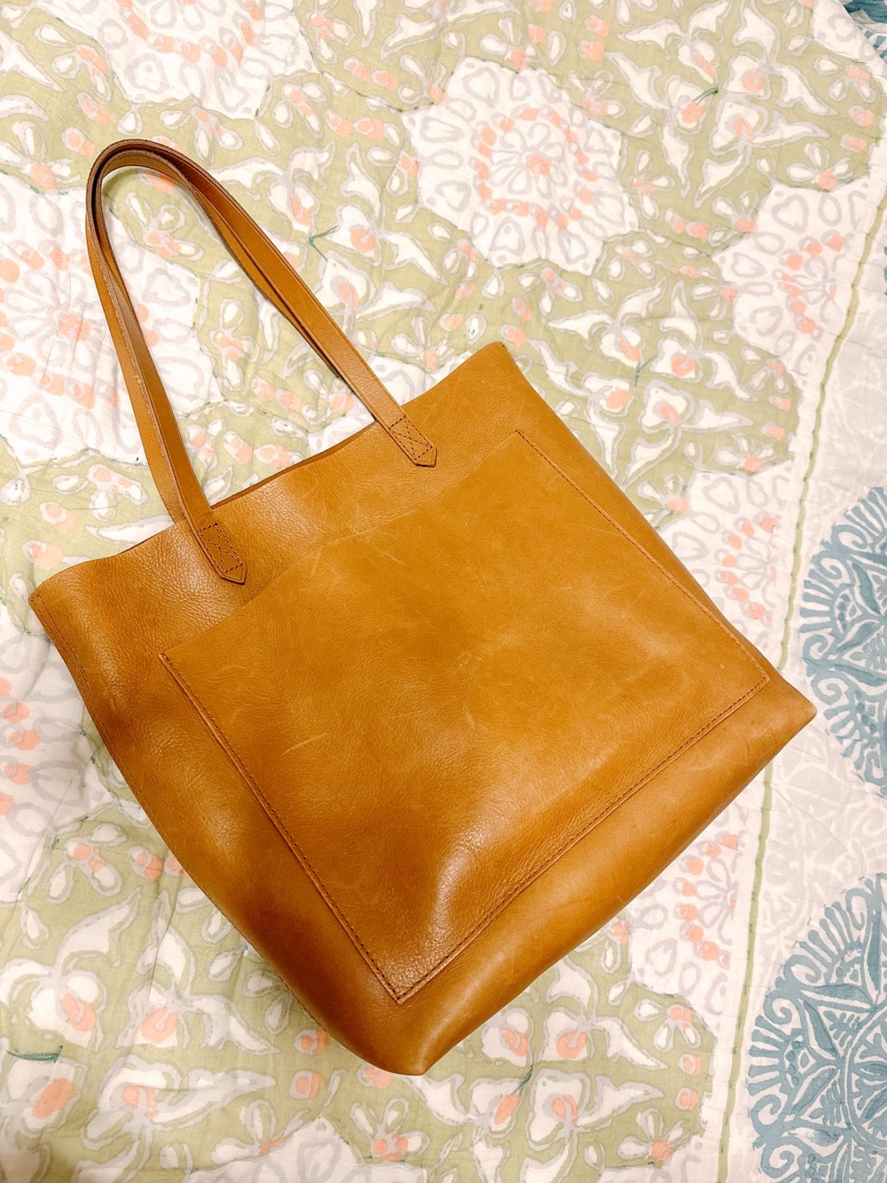Madewell Leather Tote in Cognac Brown